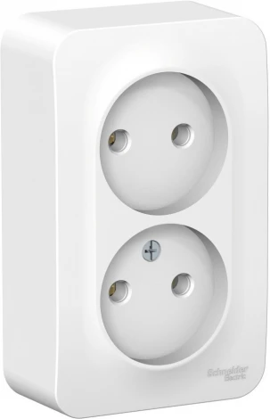 Розетка накладная двойная без заземления (белый) Systeme Electric Blanca BLNRA000221