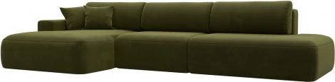 Диван угловой Лига-036 НПБ Модерн Лонг левый угол (Зеленый/Микровельвет) Лига Диванов арт.121419L
