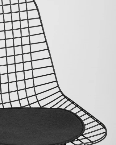 Стул обеденный Eiffel черный с черной подушкой УТ000004229