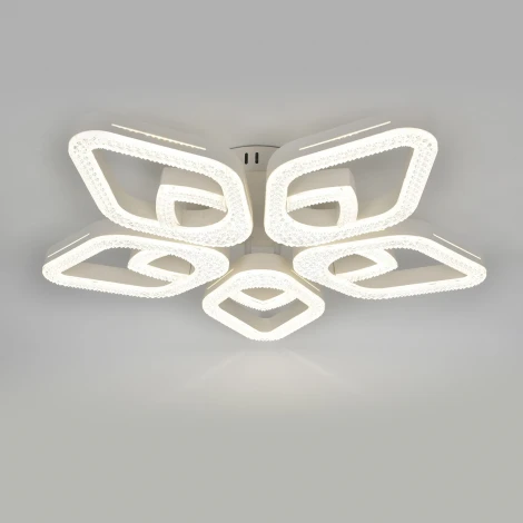 Потолочная люстра светодиодная с таймером Escada Sedna 10280/5LED 84Вт, с ПДУ, металл/акрил, белый (220V)