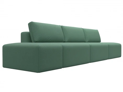 Диван прямой модульный с пуфом Лига-060 НПБ Лонг (ЛДСП,Брус,Фанера/Пластик/Рогожка/Зеленый) Лига Диванов 129712