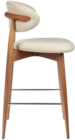 Стул полубарный Lucas латте букле с ножками цвета орех Bradexhome арт.RF 0549