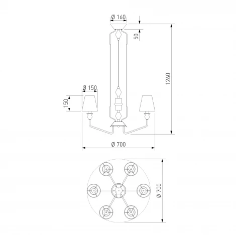 Подвесная люстра   Eurosvet Olaria 101012/6 латунь Smart
