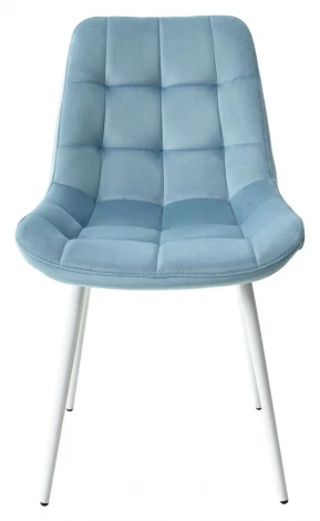 Обеденный стул M-City ХОФМАН, цвет бирюзовый #H52, велюр / белый каркас 4 шт./1 к.