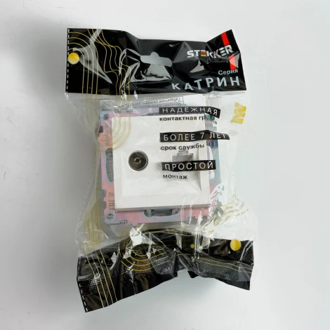 ТВ-розетка (белый) Stekker Катрин 49181