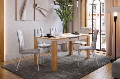 Стол обеденный раздвижной Гермес 2 Mebelson (ЛДСП/Дуб золотой,Светлое дерево) арт.KM-0209.2563