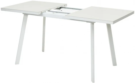 Стол ФИН 120 Латте, стекло/ Белый каркас М-City