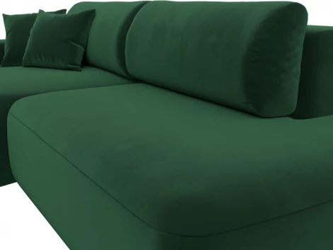 Диван угловой Лига-036 НПБ Модерн левый угол (Зеленый/Велюр) Лига Диванов арт.121410L