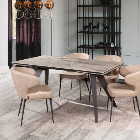 Стол раскладной Grant (160+80), мрамор испанская керамика светлый Top Concept 2000000000596