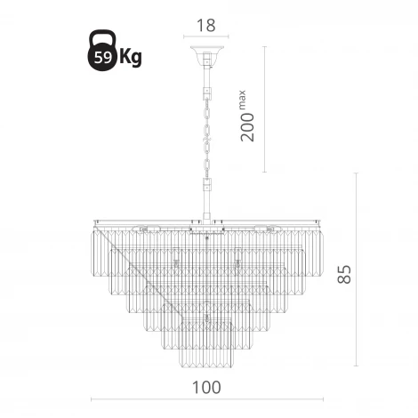 Подвесная люстра Divinare Nova 3001/02 LM-16 (220V, хрусталь, на цепи)
