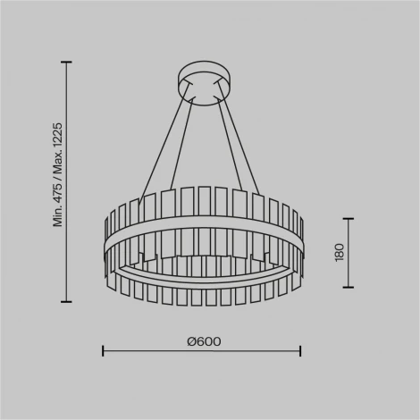 Подвесной светильник Maytoni Mirage MOD173PL-L45BS3K (LED, 220V, хрусталь, на тросе, круглые)
