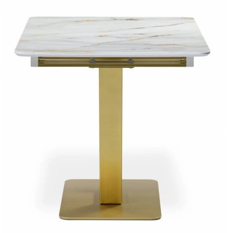 Стол на тумбе Woodville Бугун белый / золото 500006