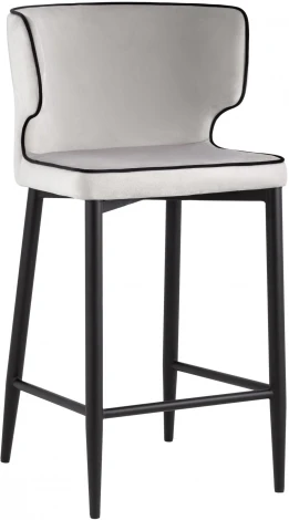 Стул полубарный Stool Group Матео с кантом велюр светло-серый УТ000035019