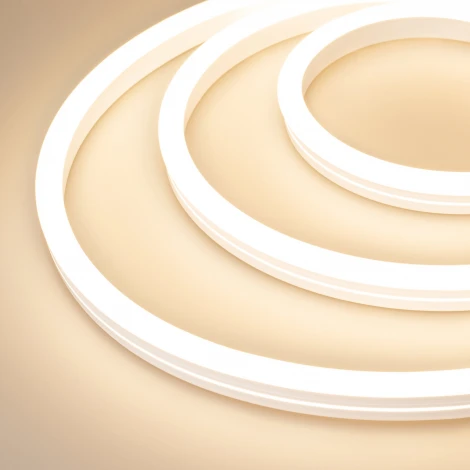 Светодиодная лента герметичная МУНLIGHT-SIDE-A140-12x24mm 24V Warm3000 (9.6 W/m, IP68, 2835, 5m, Wire x1) (Arlight, Силикон) 038602