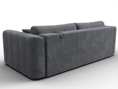 Диван прямой Лига-062 НПБ (ДСП,Фанера,ХДФ/Пластик/Велюр/Темно-серый) Лига Диванов 130267