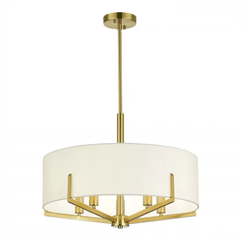 Потолочная люстра на штанге Evoluce Linton SLE3010-303-05 Латунь/Бежевый E14 5*40W