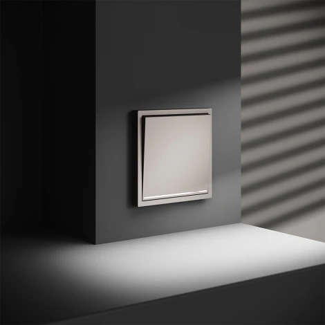 Выключатель одноклавишный с подсветкой (кашемир) Voltum S70 VLS010203