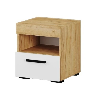 Тумба прикроватная ТЭКС Адель, белый/дуб крафт