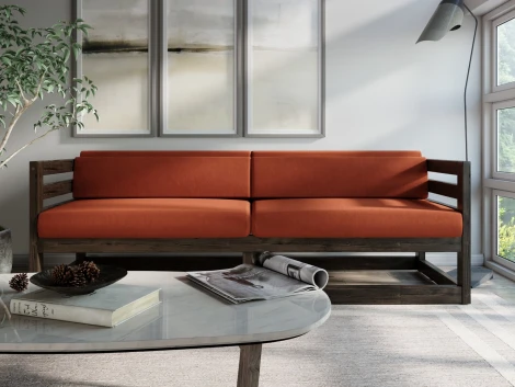 Диван Arsko Магнус Б венге велюр терракотовый