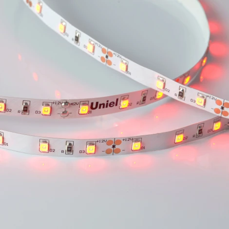 Светодиодная лента Uniel ULS-M11-2835-60LED/m-8mm-IP20-DC12V-4,8W/m-5M-RED PROFI катушка в герметичной упаковке