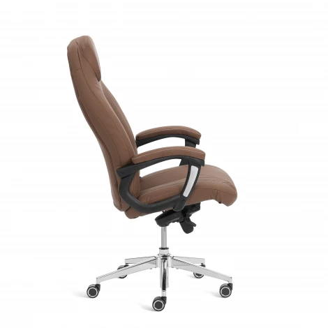 Кресло Босс Люкс/Boss Lux (26) хром Экокожа LUX Classic 18-24, коричневый Tetchair 25933