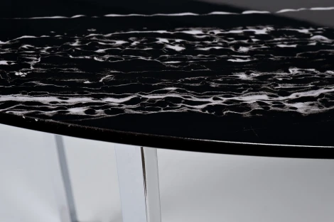 Стол журнальный овальный черный / хром 120*65*41см Garda Decor арт.30B-85511