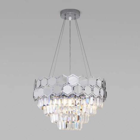 Подвесная люстра Eurosvet Ariana 10113/5 хром/прозрачный хрусталь Strotskis