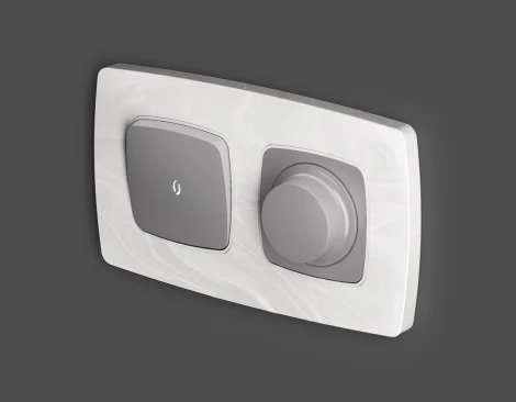 Лицевая панель Ambrella Volt OMEGA (Сталь матовый) для светорегулятора универсального QUANT OP5055