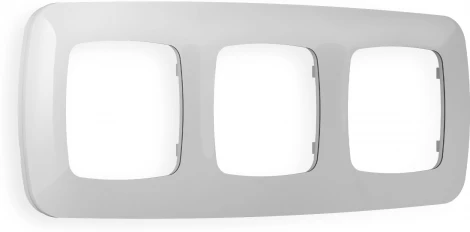 Рамка Ambrella Volt OMEGA Ecta (Серебро глянец) 3-ая OF140403