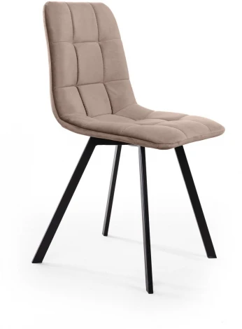 Стул UNO, бархат пепельно-бежевый 25/ чёрный профиль Top Concept UNO 78532