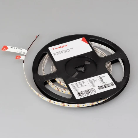 Светодиодная лента RT-A120-8mm 12V Day5000 (9.6 W/m, IP20, 5m) (Arlight, Открытый) 042287