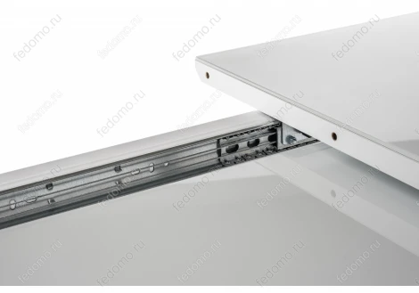 Стол на тумбе Woodville Санса белый / белая шагрень / грей 462081