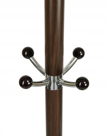 Вешалка напольная CLYDE (чёрный мрамор, коричневый под дерево)