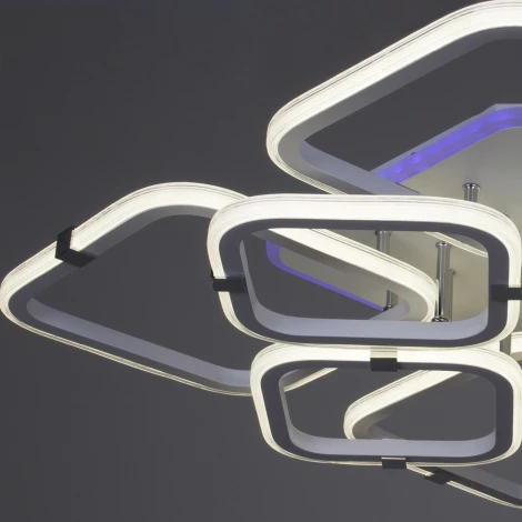 Потолочная люстра светодиодная на штанге с пультом Reluce 06321-3.3-4+4A WH+CR (RGB) (220V)