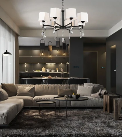 Подвесная люстра Wedo Light Mildret WD3611/8H-BK-WT