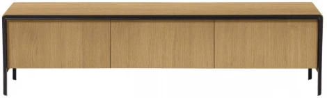 Тумба под телевизор La Forma (ex Julia Grup) Nadyria (Черный/ Шпон,Шпон дуба,Дерево,Сталь,МДФ)