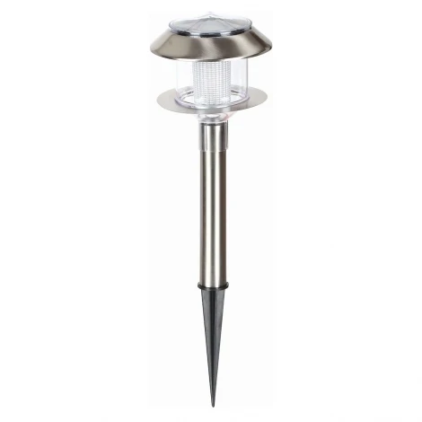 Светильник грунтовый уличный светодиодный на солнечных батареях Horoz Venus, 1 плафон, никель с прозрачным
