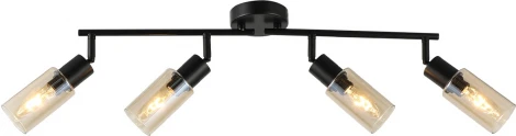 Настенно-потолочный спот на штанге Escada Sector 10172/4 Amber 4x40Вт E14, металл/стекло, черный/янтарный (220V)