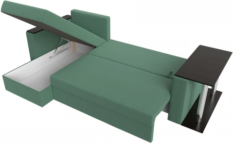 Диван угловой Атланта Лайт левый угол (Зеленый/Рогожка) Лига Диванов арт.121166L