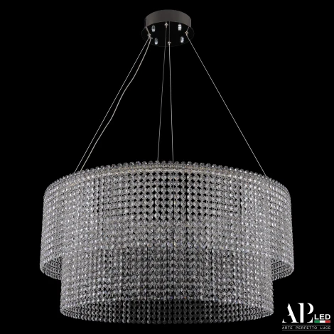 Подвесная люстра светодиодная APL LED Sicilia SH02.73.C.Ni.4000 (220V, хрусталь, на тросе)