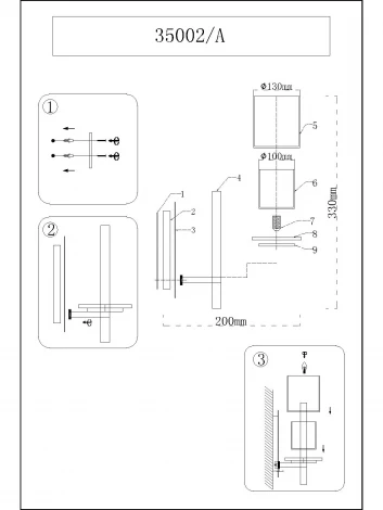 Бра Newport 35000 35002/A (220V, свеча, кольцо)