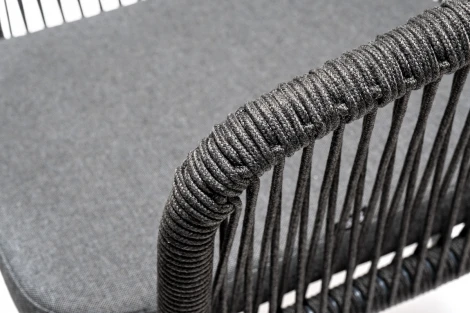 Обеденная группа на 6 персон со стульями Марсель, каркас темно-серый, роуп темно-серый 4SIS Венето VEN-CM6T1-7-SET D-gray