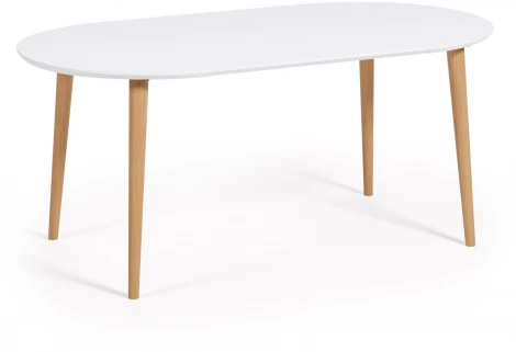 Стол обеденный La Forma (ex Julia Grup) Oqui (Белый/ МДФ,Дерево,Бук)