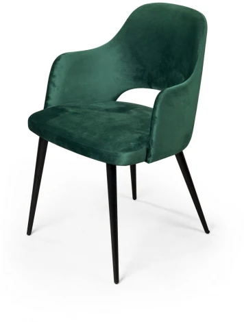 Стул William с подлокотниками, бархат зелёный 19/ черный конус Top Concept custom 78332