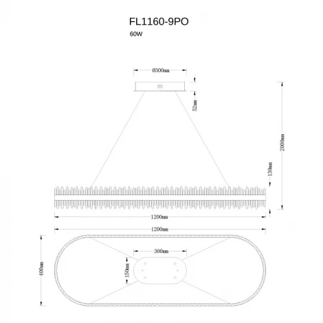 Подвесной светильник светодиодный Fluorite Donum FL1160-9PO
