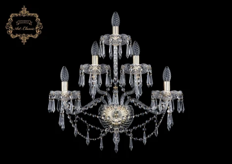 Бра Art Classic 10.23 10.23.2+2+1.200.XL.Gd.Dr (220V, хрусталь, подвески, подсвечник, свеча)