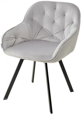 Стул GALE 360 град. поворот. BLUVEL-03 LIGHT GREY, велюр/ черный каркас, М-City