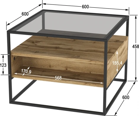 Стол журнальный Калифорния Эйден Дуб вотан