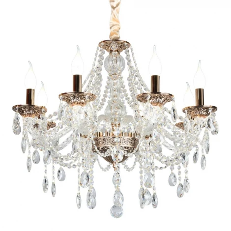 Подвесная люстра Omnilux Gadoni OML-74803-08 (220V, подвески, на цепи, подсвечник, свеча)