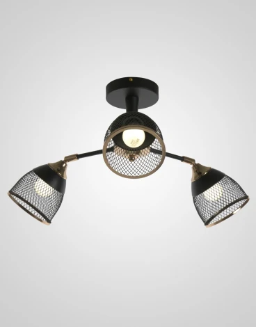 Потолочная люстра на штанге SL2839-3 BK+GD Мелодия Света SL1N 000065857